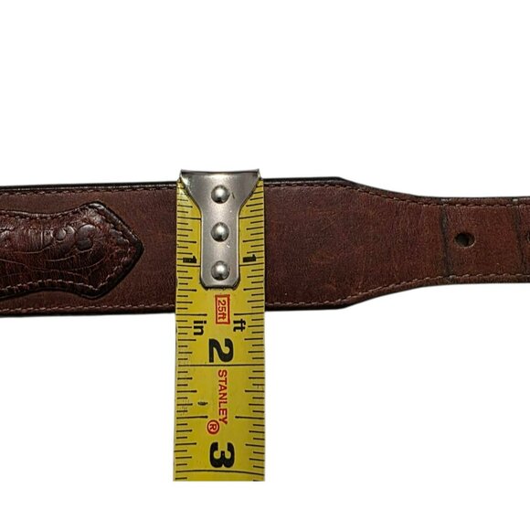 1993 Justin Leather Belt Western Star Metal Buckle Conchos Cowboy Brown W 38 main image 4